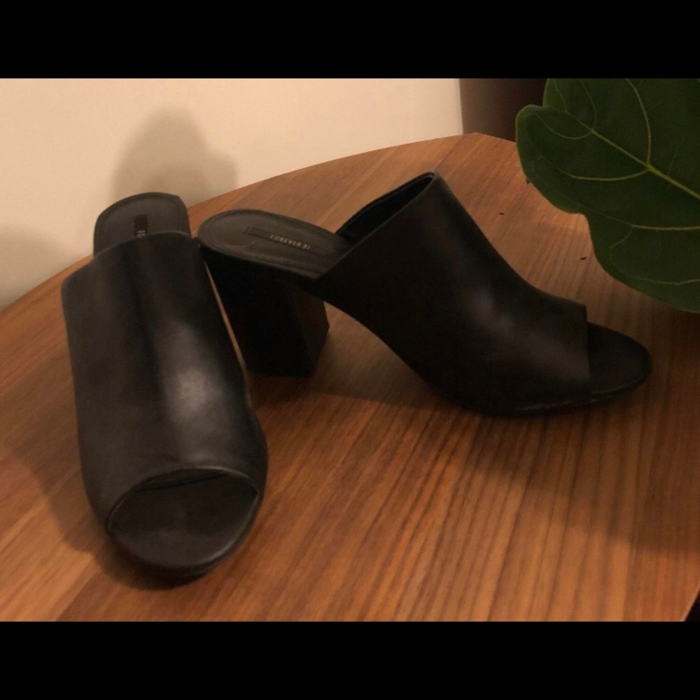 Black block heels